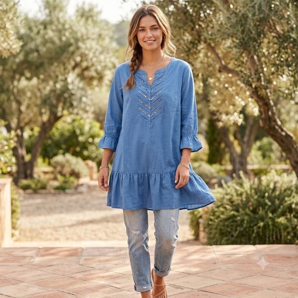 Ellos size L 100% cotton tunic top.